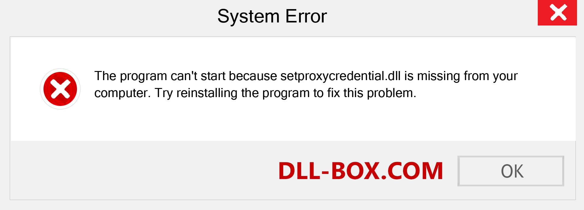  setproxycredential.dll file is missing?. Download for Windows 7, 8, 10 - Fix  setproxycredential dll Missing Error on Windows, photos, images